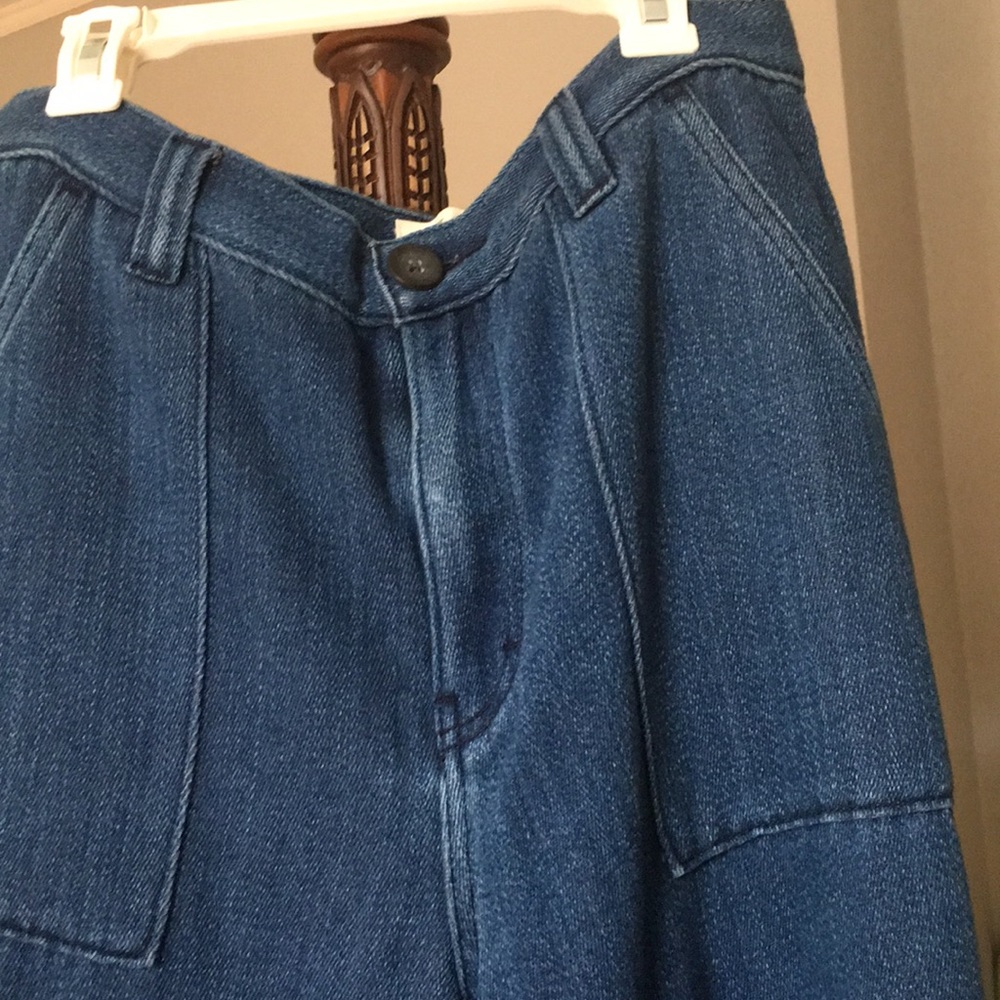 WTF ( free people)  new wide leg fringe denim pant